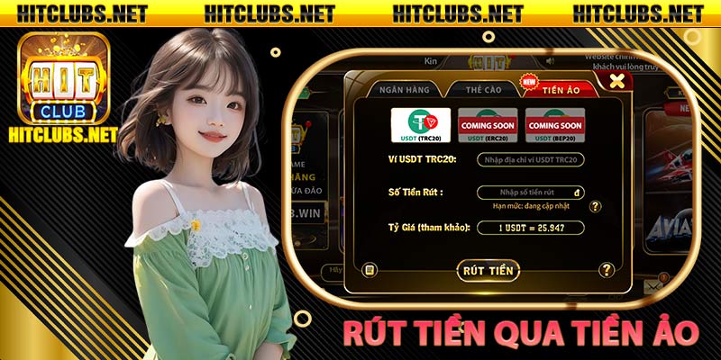 Ngoài ra người chơi có thể lựa chọn phương thức rút tiền ảo của hit club